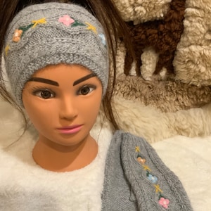 Florencia Lace Alpaca Headband/Florencia Lace Alpaca Fingerless Gloves
