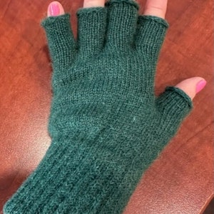 Men Half Finger Fingerless Winter Alpaca Wool Knitting Gloves Hand Warmer  Mitten
