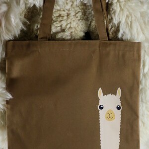 Cute Watching Alpaca Tote Bag