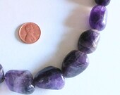 Tumbled Amethyst Bead Necklace