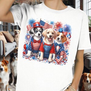 4th of July Patriotic Dog Shirt,  America Patriotic Independence Day  Shirt, American Flag Tee, Red White Blue Top