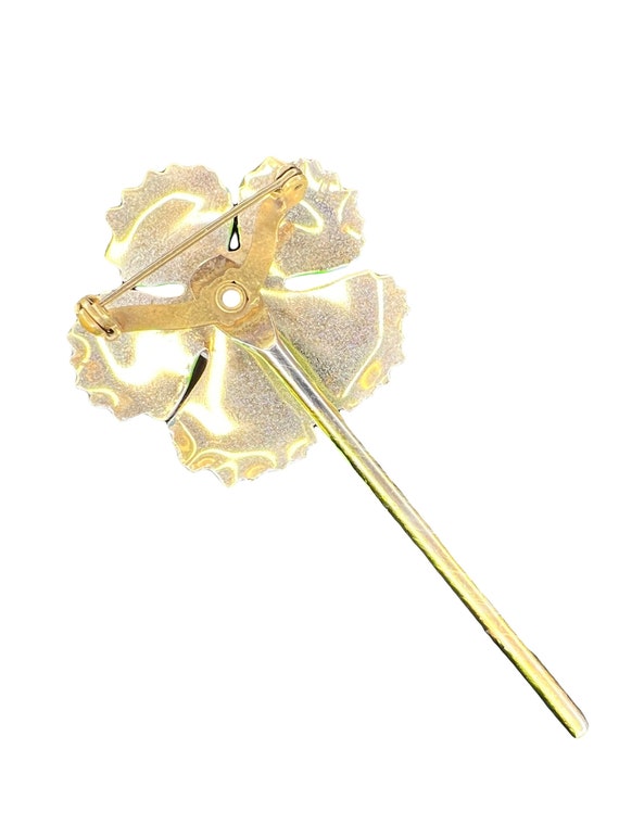 Small Vintage Blue Enamel Floral Brooch - Gem