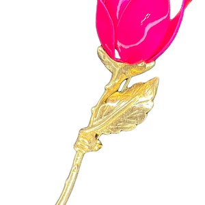 Vintage Rose Enamel Floral Brooch