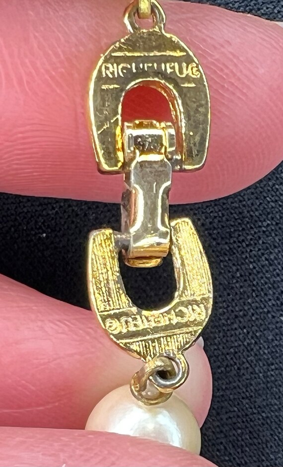 Vintage Signed RICHELIEU Rhinestone and Pearl Nec… - image 6