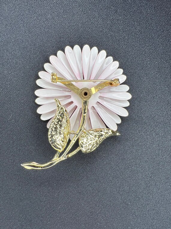 Vintage Enamel Floral Brooch - image 3