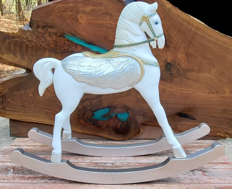 Antique Child's Pegasus Rocking Horse Etsy