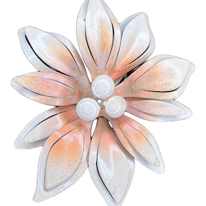 Vintage Pink Enamel Floral Brooch