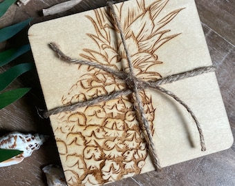 Pineapple Tropical Coaster Set