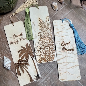 Beach Wooden Bookmarks Set of 3