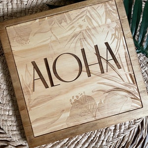 Aloha Tropical Hawaiian Wooden Sign
