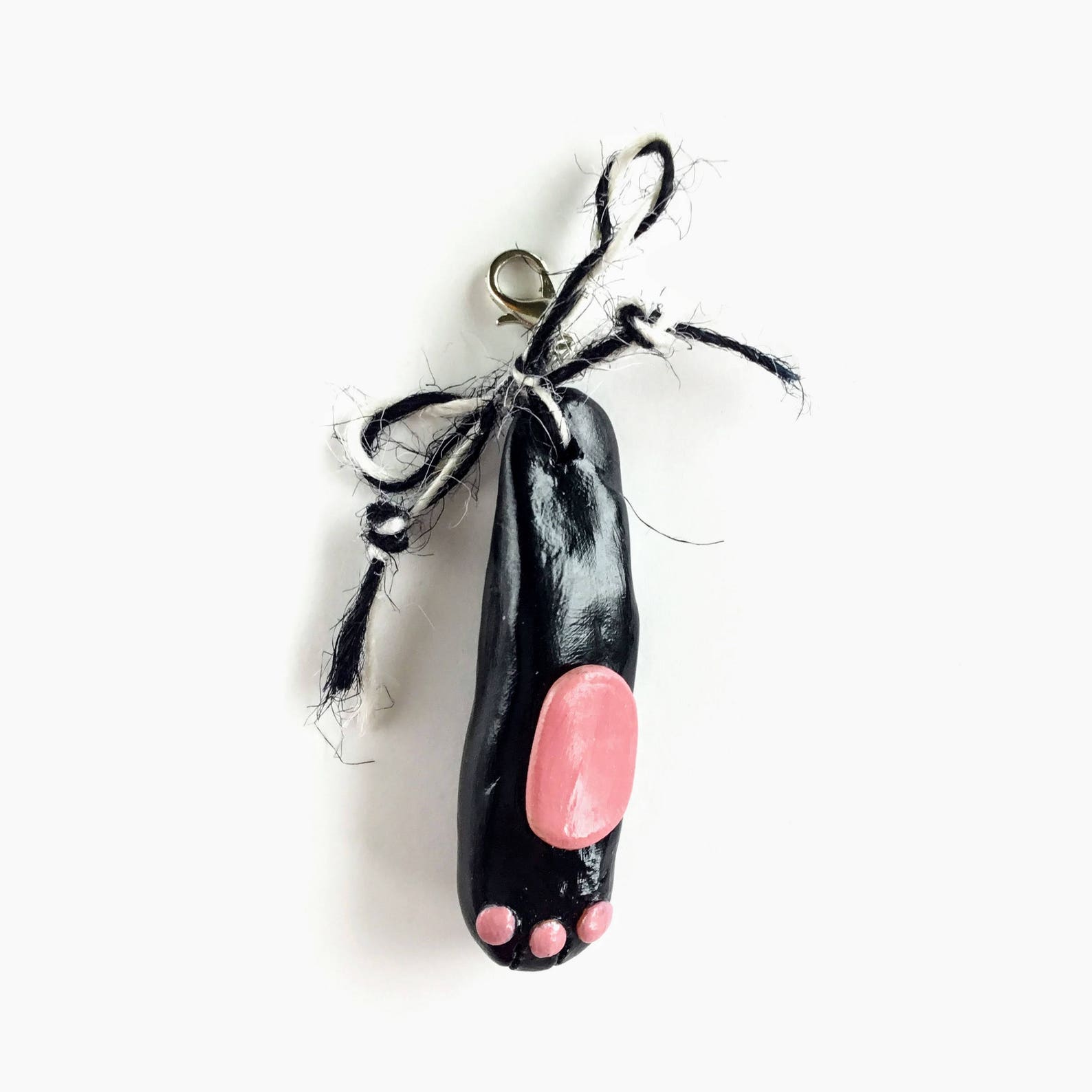Good luck gift rabbit's foot keychain clay rabbit bunny Etsy