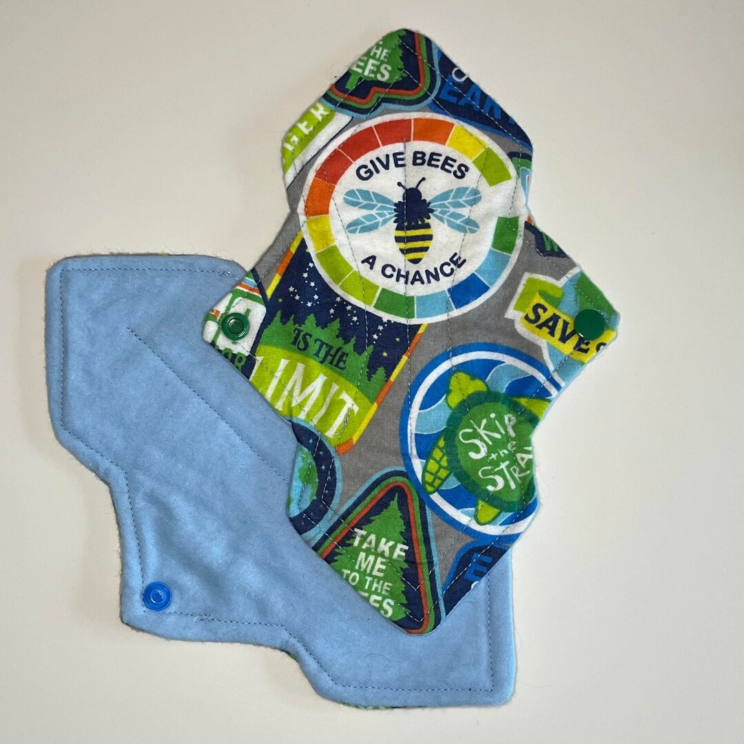 9 Flannel Cloth Pad Earth Save Bees Reusable Cloth Etsy