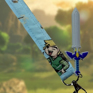 Zelda Wristlet Keychain – Legend of Zelda-Inspired Key Fob – Link Gamer Gift – 6” Handmade Keychain for Her or Him