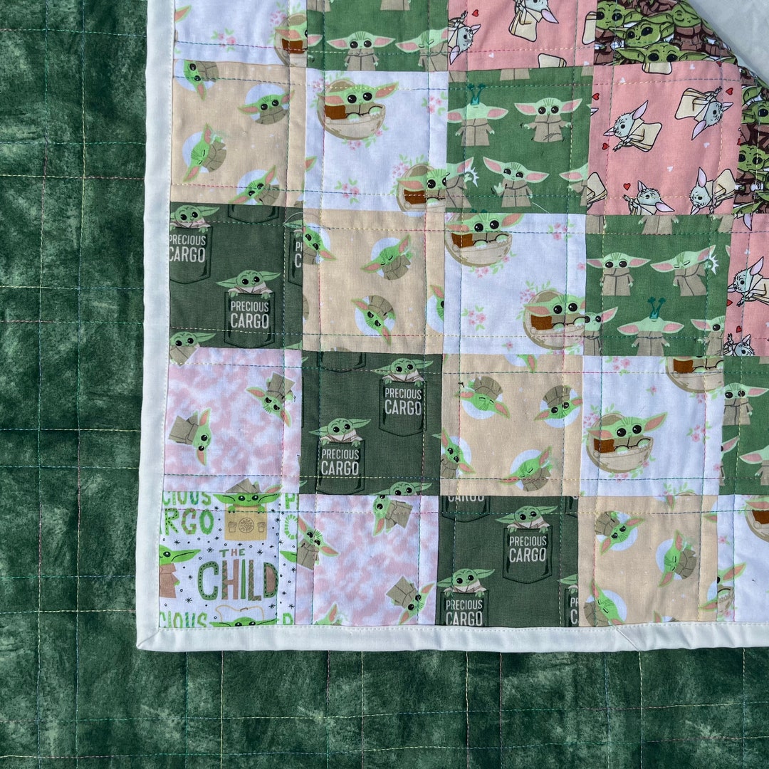 Quilted Baby Yoda Grogu Quilt 100 Cotton Baby Quilt / Lap Etsy