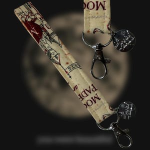 Porte-clés avec bracelet carte du maraudeur - Porte-clés Je le jure solennel - Porte-clés de 15 cm (6 po.) inspiré d'Harry Potter - Cadeau malfaisant