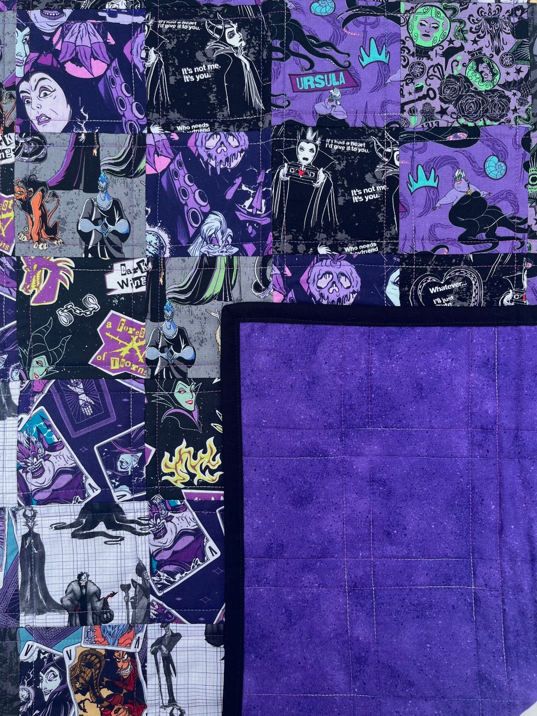 Disney Evil Villains Quilt 100 Cotton Ursula Cruella Etsy