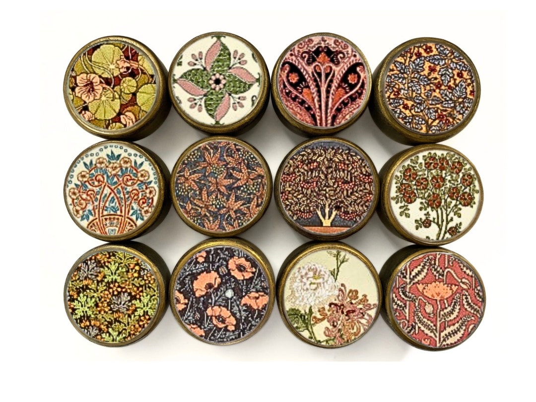 Floral Art Nouveau Drawer Knob Handles 35mm Dresser Handles Furniture