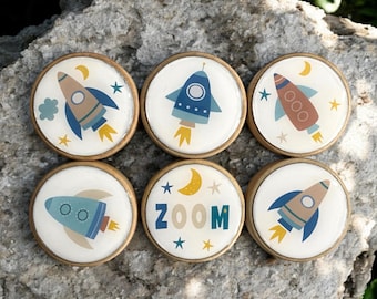 Space knobs, Rocket handles, Space pulls *price per knob, Dresser Handles,35 mm wooden Drawer Handles, Boys Room, Dresser pulls
