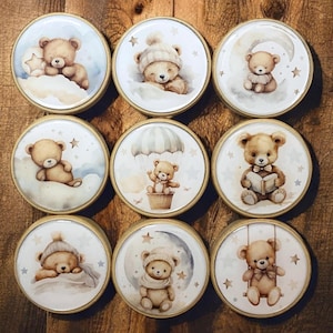 Teddy Bear Knobs: Handcrafted Nursery Drawer Handles Price is per knob