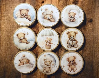 Teddy Bear Knobs: Handcrafted Nursery Drawer Handles Price is per knob