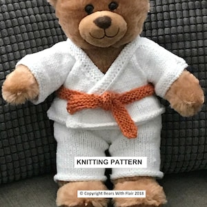 Bear Karate Outfit Knitting Pattern: Fits Build-A-Bear (PDF Pattern)