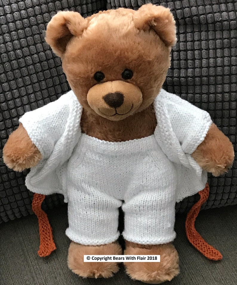 KNITTING PATTERN Instant download PDF bear karate outfit fits compatible with Build a Bear teddy teddies clothes clothing image 4