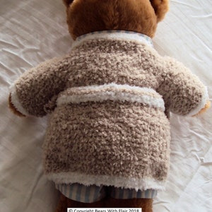 KNITTING PATTERN Instant download PDF bear dressing gown fits compatible with Build a Bear teddy teddies clothes clothing image 4