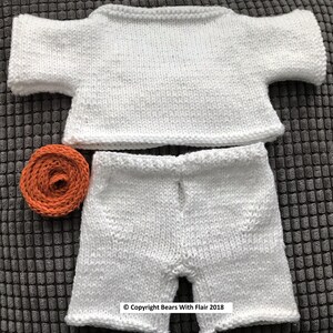 KNITTING PATTERN Instant download PDF bear karate outfit fits compatible with Build a Bear teddy teddies clothes clothing image 6