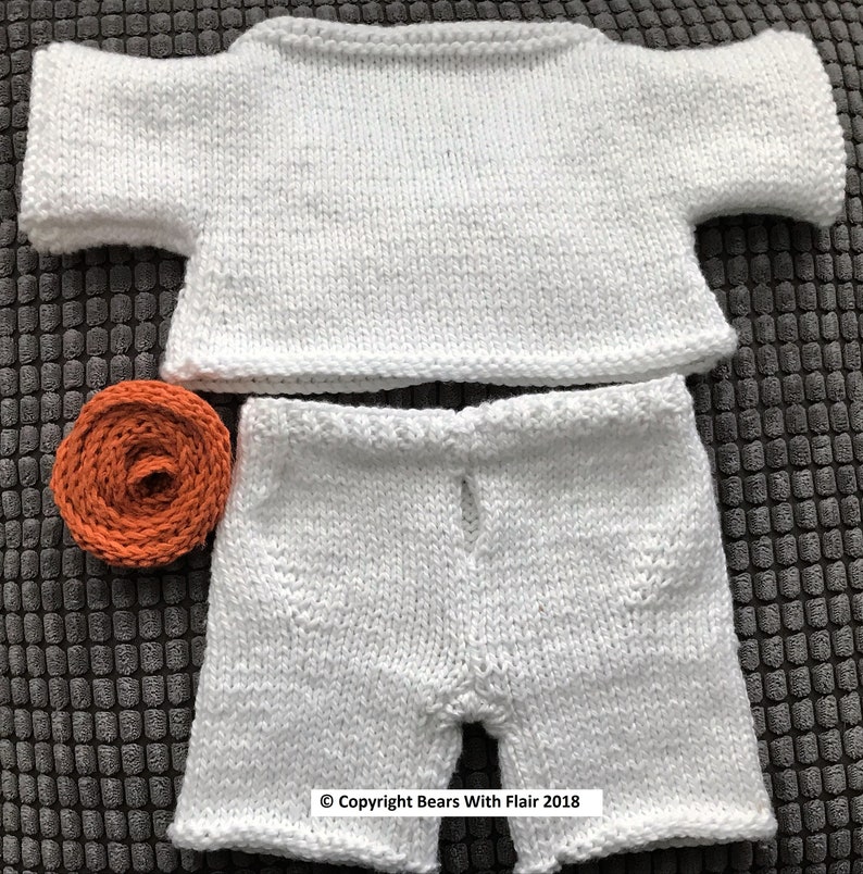 KNITTING PATTERN Instant download PDF bear karate outfit fits compatible with Build a Bear teddy teddies clothes clothing image 6