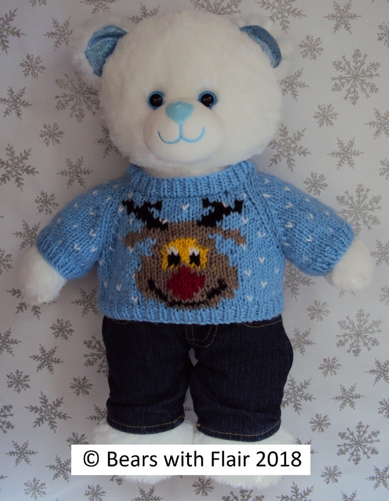 Christmas jumper knitting pattern bear clothing | Etsy