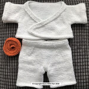 KNITTING PATTERN Instant download PDF bear karate outfit fits compatible with Build a Bear teddy teddies clothes clothing image 5