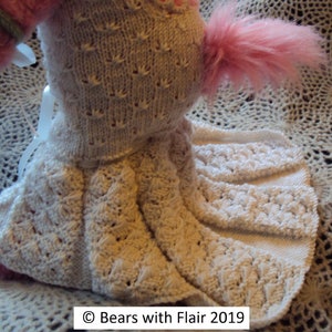 KNITTING PATTERN Instant download PDF bear wedding dress and posy fits compatible with Build a Bear teddies teddy clothes clothing image 7