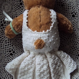 KNITTING PATTERN Instant download PDF bear wedding dress and posy fits compatible with Build a Bear teddies teddy clothes clothing image 3