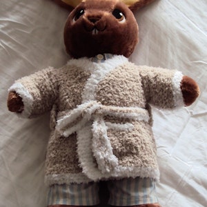 KNITTING PATTERN Instant download PDF bear dressing gown fits compatible with Build a Bear teddy teddies clothes clothing image 7