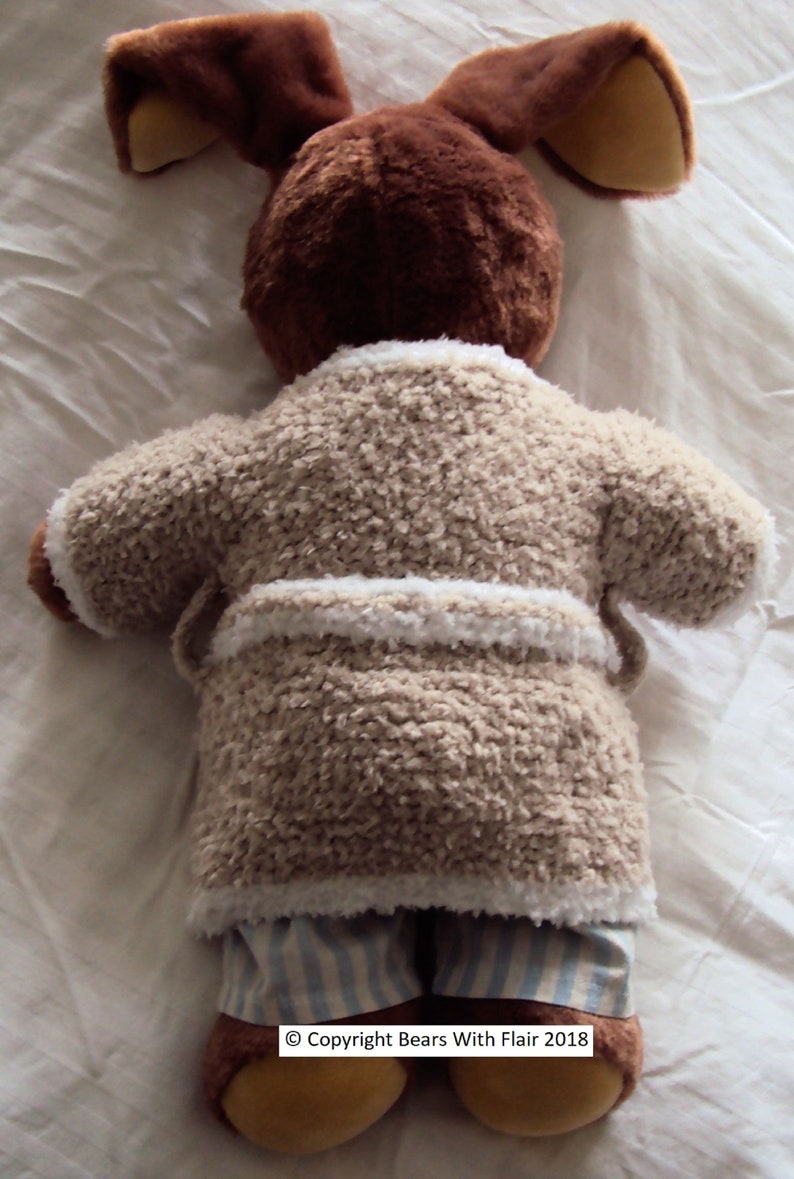 KNITTING PATTERN Instant download PDF bear dressing gown fits compatible with Build a Bear teddy teddies clothes clothing image 8