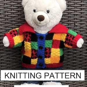 KNITTING PATTERN Instant download PDF bear Harry Styles-inspired cardigan fits-compatible with Build A Bear teddies teddy clothes clothing