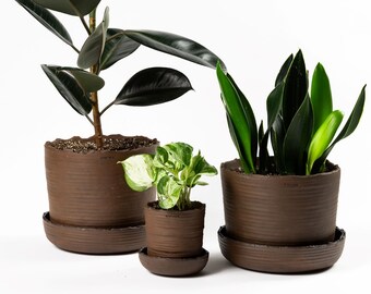 NEW! 24.5 cm | Plant pot with saucer L | Handmade Pottery | collection SOIL