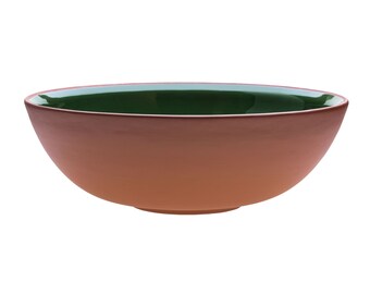 30 cm | 11.8" Moss green Terracotta Salad or Fruit bowl | Handmade Pottery | collection EARTH