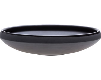 Big pasta or ramen bowl | Matte Black Dinnerware | Handmade Pottery | collection ECLIPSE