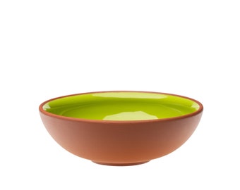 19 cm | 7.5" Green Terracotta  Salad/Soup/Pasta Bowl | Handmade Pottery | collection EARTH