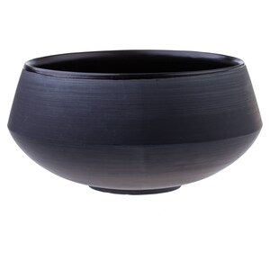 Large Fruit/Salad Bowl Matte Black Dinnerware Handmade Pottery collection ECLIPSE image 3