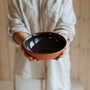 19 cm | 7.5" Gray Terracotta Salad/Soup/Pasta Bowl | Handmade Pottery | collection EARTH