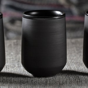 Tumbler Mug | 320 ml, 10.8 fl oz | Matte Black Dinnerware | Handmade Pottery | collection ECLIPSE