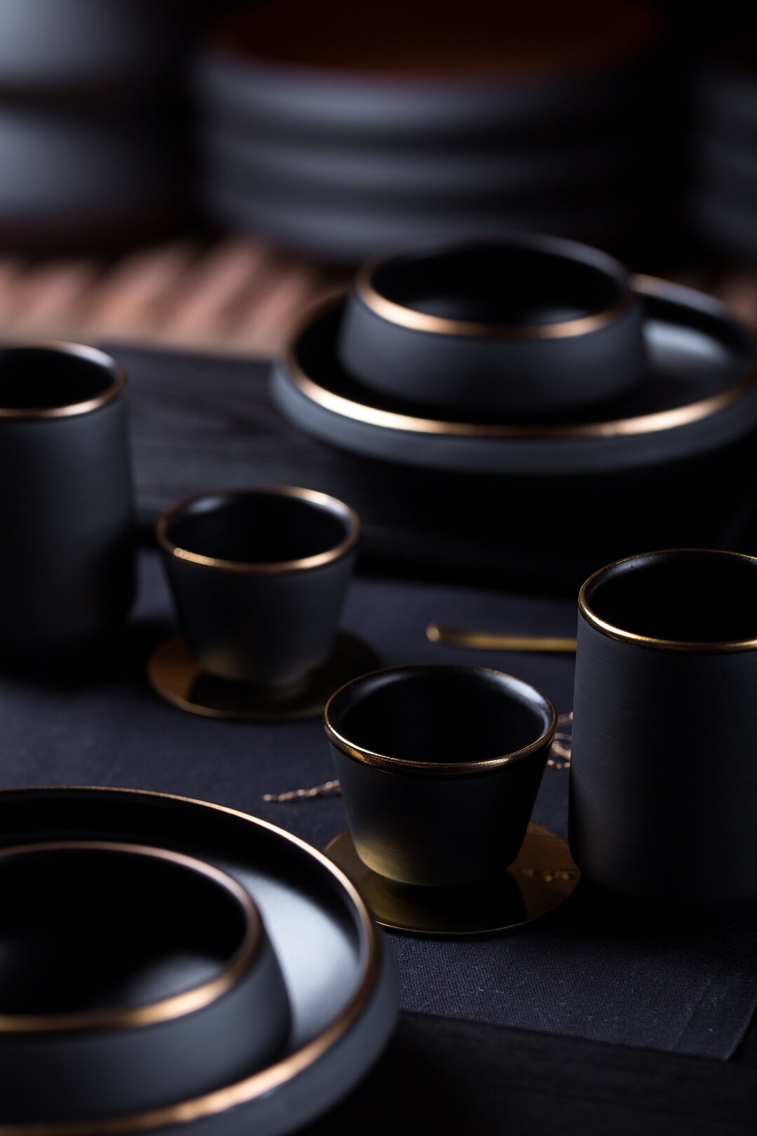 Set 3 Tazze Espresso In Ceramica Sao Paulo - Design Diversi Con Piattini | Lavabili In Microonde E Lavastoviglie 0,07 L - 3