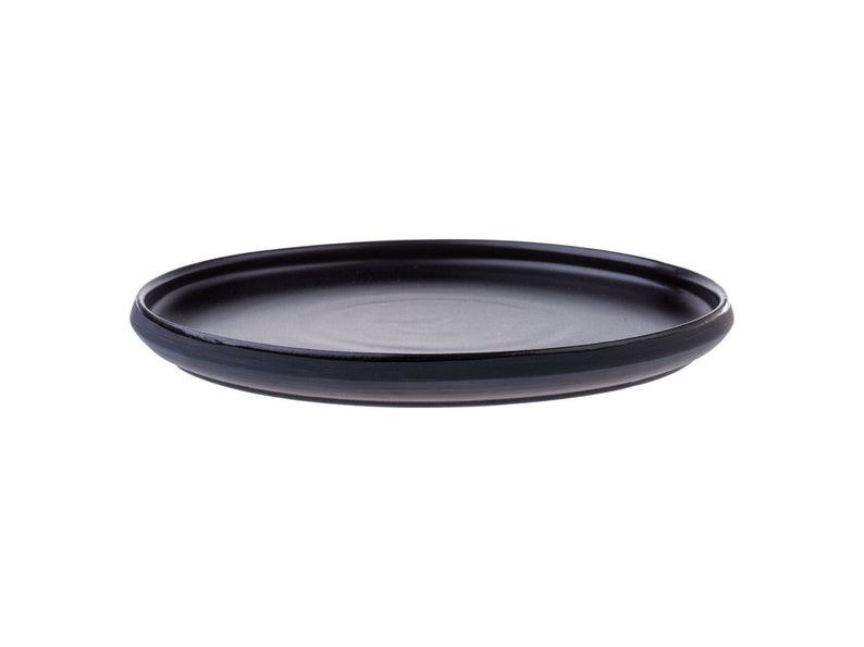 29 cm 11.4 Large Dinner Plate Matte Black Dinnerware Handmade Pottery collection ECLIPSE image 4