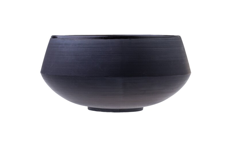 Large Fruit/Salad Bowl Matte Black Dinnerware Handmade Pottery collection ECLIPSE image 7