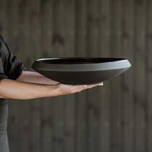 Extra Large Fruit Bowl | Matte Black Dinnerware | Handmade Pottery | collection ECLIPSE