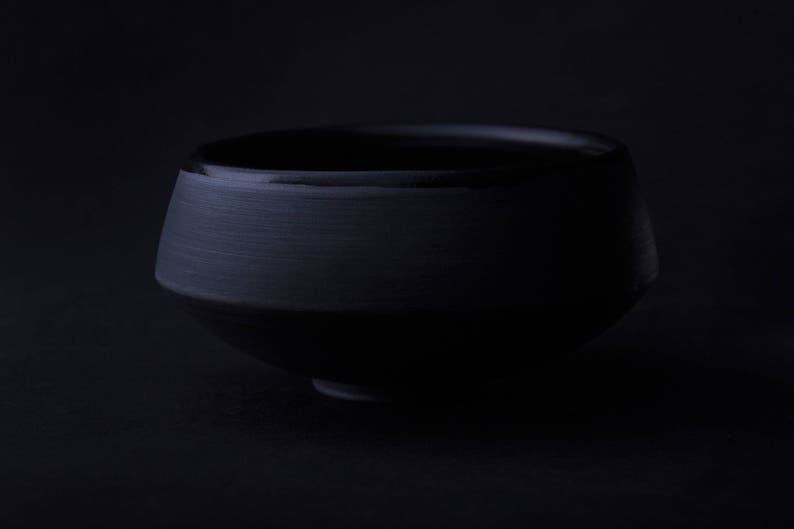 Breakfast Cereal Bowl Matte Black Dinnerware Handmade Pottery collection ECLIPSE zdjęcie 4