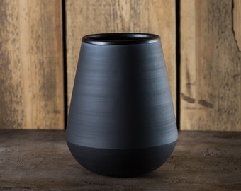 Ceramic Vase for Flowers | Matte Black Ceramic | Handmade Pottery | collection ECLIPSE