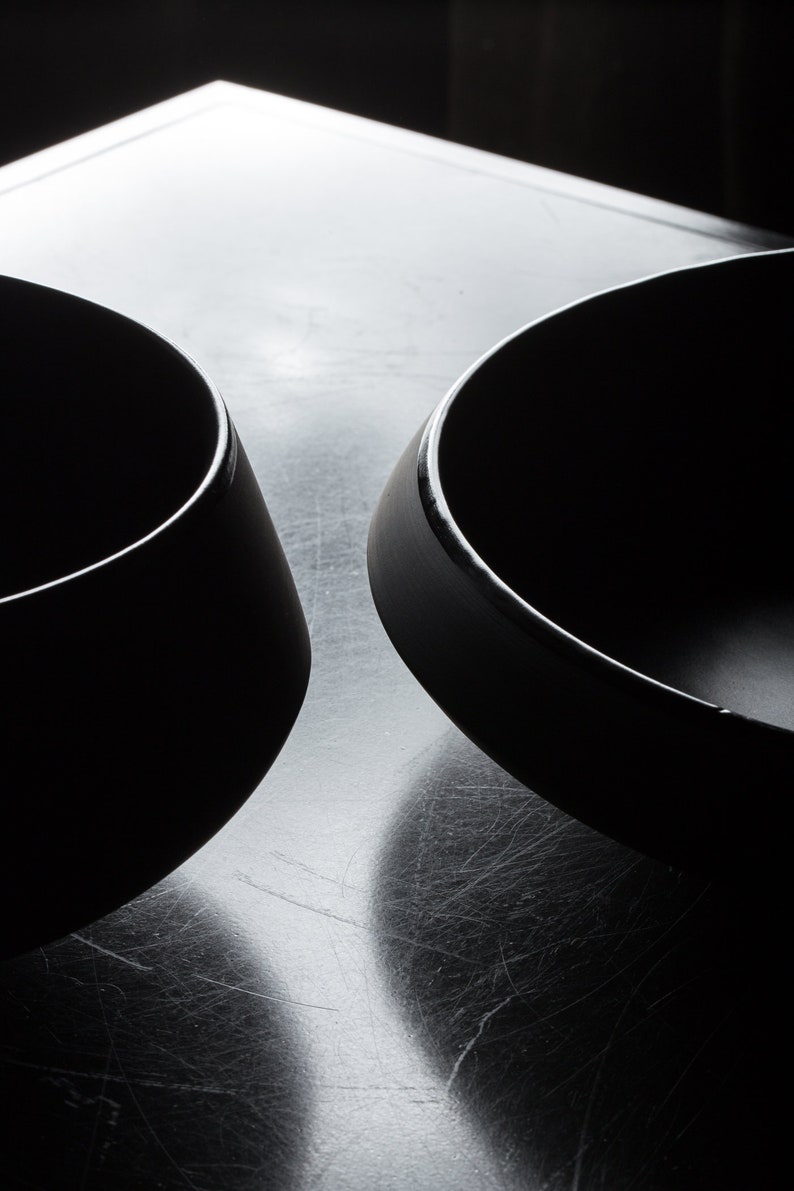 matte black clay ceramic collection ECLIPSE Handmade Extra Large